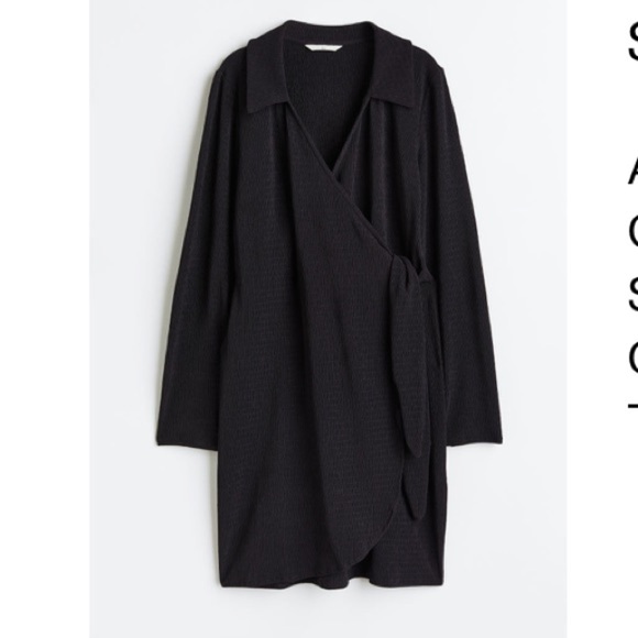 H&M Long Sleeve Ribbed Nursing Wrap Dress size M - Picture 4 of 4